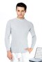 Men's Gray Half Turtleneck Slim Fit Sweater - 3