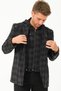 K7532 Men's Coat-Plaid-Black - 3