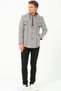 Men's Diagonal Patterned Wool Blend Coat Diagonal Gray K7532 - 5