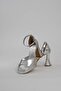 Single Strap Thick Platform Heeled Shoes Silver Metallic - 3