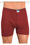 Men's 3-Piece Burgundy Color Wide Cut 100% Cotton Buttoned Boxer-Short-Panties Berrak / 1099