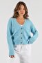 Blue V-Neck Buttoned Soft Women's Knitwear Sweater Cardigan Sh182