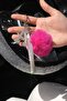 Angel Silver Keychain - With Small Pompom Letter Option - 3