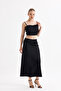 Quality Z. Satin Long Skirt with Elastic Waist |   Etk35736 Black - 7