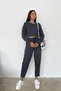 Women's Modal Fabric Hooded Crop Two-Piece Tracksuit Set - 6