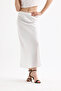 Quality Z. Satin Long Skirt with Elastic Waist |   Etk35736 Ecru - 4