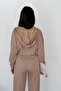 Women's Modal Fabric Hooded Crop Two-Piece Tracksuit Set - 8