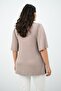 Women's Plus Size Pleated V-Neck Blouse 1847-25 - 5