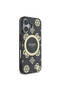 iPhone 16 Plus Compatible Licensed Magsafe Featured 4g Patterned Iml Lettering Logo Peony Black - 3