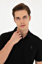 Men's Slim Fit Polo Neck Black Basic T-Shirt 50279573-Vr046 - 2