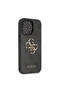 iPhone 13 Pro Max Compatible Case Licensed Pu Leather 4g Patterned Metal Large 4g and Lettering Logo Gray - 3