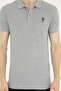 Men's Slim Fit Polo Neck Gray Melange Basic T-Shirt 50279613-Vr086 - 6