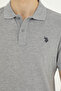 Men's Slim Fit Polo Neck Gray Melange Basic T-Shirt 50279573-Vr086 - 7