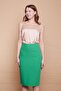 Lined High Waist Below Knee Light Lycra Slit Fabric Office Pencil Skirt-B.Green - 2