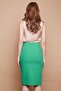 Lined High Waist Below Knee Light Lycra Slit Fabric Office Pencil Skirt-B.Green - 6