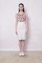 Women's High Waist Front Slit Lightweight Lycra Stylish Fabric Below Knee Office Pencil Skirt-Cream