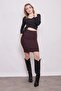 High Waist Above Knee Fabric Pencil Skirt-Swallow - 4