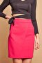 High Waist Wrap Double Breasted Cotton Lycra Fabric Pencil Office Skirt -Fujya - 4