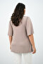 Women's Plus Size Pleated V-Neck Blouse 1847-25 - 5