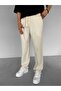 Men's Baggy Fit Linen Trousers Beige - 3