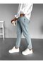 Men's Boyfriend Fit 100% Cotton Jean Trousers Light Blue - 2