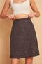 Light Lycra Woolen Winter Jacquard Fabric High Waist Light Above Knee A-Line Skirt-Khaki Diagonal - 6