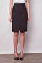 Women's High Waist Front Slit Light Lycra Stylish Fabric Below the Knee Office Pencil Skirt - Black - 6