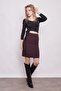 High Waist Above Knee Fabric Pencil Skirt-Swallow - 2