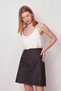 Women's Lace Detailed High Waist Light Flexible Woven Fabric Bell Skirt (length:49cm +-2cm)-Black - 2