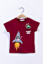 Boy's Pocket Detailed Printed T-Shirt