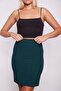 High Waist Above Knee Fabric Pencil Skirt-Smerald - 7