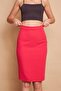 Women's High Waist Below Knee Slit Light Lycra Fabric Pencil Skirt - Fujya - 4