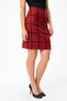 Plaid Patterned High Waist Wool Cashmere Pencil Skirt-Burgundy Checkered - 3