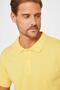 Men's Slim Fit Slim Fit 100% Cotton Plain Pique Yellow Polo Collar T-Shirt - 3