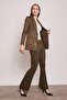 Suede Fabric Pocket Detailed Buttoned Stylish Blazer Jacket-Khaki