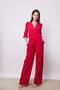 Capri Truvakar Sleeve Wide Leg Lightweight Lycra Stylish Fabric Jumpsuit-Red - 4