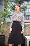 Women's High Waist Below Knee Light Lycra Fabric A-Line Skirt - Black - 2