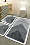 Javole Ecru Set of 3 Bathroom Rugs