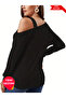 Stl Solid Cold Shoulder T-Shirt, Comfortable Long Sleeve Top for Spring and Autumn, Women's Clothing - 5