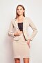 High Waist Above Knee Stylish Fabric Pencil Skirt-Stone - 2