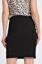 High Waist Above Knee Stylish Fabric Pencil Skirt-Black - 7