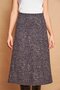 Women's Winter Wool Jacquard Lightweight Stretch Fabric High-Waist Long Flared Skirt-Black Diagonal - 5