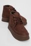 Ovela Brown Suede Thick Sole Lace up Women's Sports Boots