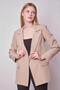 Women's Button Detailed Long Sleeve Stylish Office Ornamental Pocket Flap Fabric Blazer Jacket -Stone - 5