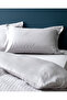 Elicia Double Striped Satin Duvet Cover Set - Light Gray - 3