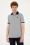 Men's Regular Fit Polo Neck Gray Melange Basic T-Shirt 50284638-Vr086 - 3