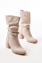 Rs-2430 Beige Heeled Gusseted Daily Women's Boots - 5