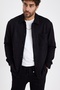 New Season Men's Single Pocket Scuba Black Suede Shirt Mz19811