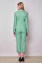 Women's Collared Pocket Flap Long Sleeve Lightweight Lycra Fabric Blazer Jacket (Pants Jument 40076)-Mint - 3