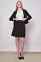Women's Striped Collar Long Sleeve Lightweight Lycra Fabric Short Blazer Jacket-Black Line - 4